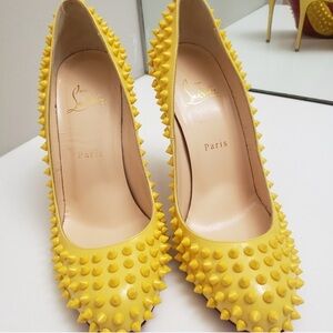 Christian Louboutin Yellow Studded Heels